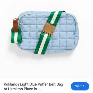Kirklands Quilted Blue Puffer Belt Bag